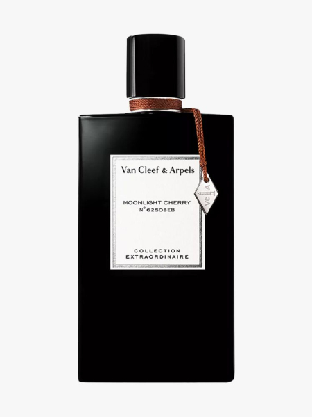 Van Cleef & Arpels Moonlight Cherry in branded component on a light gray background