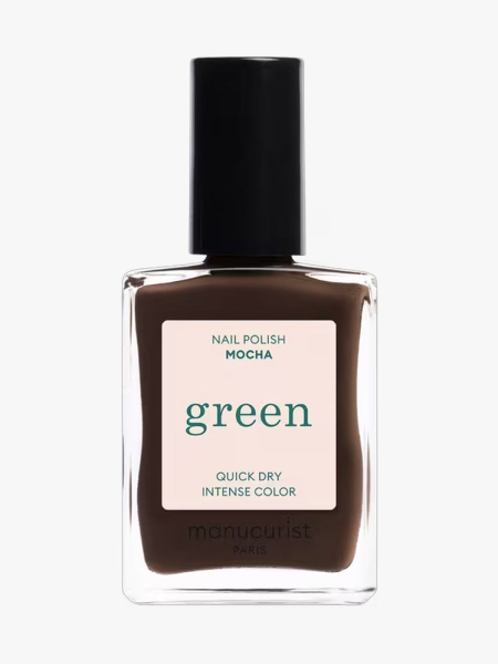 Manucurist’s Green Nail Polish in Mocha in branded component on a light gray background